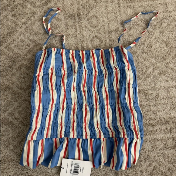 SOLID & STRIPED Tops - Solid & Striped Delta Linen Top Americana Stripe Size M NWT